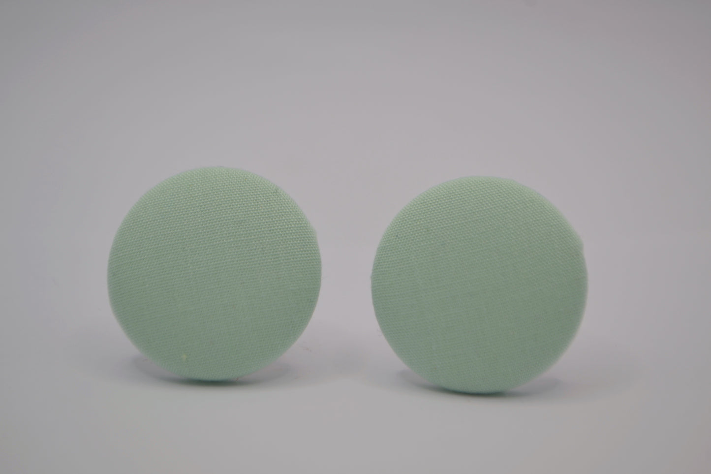 Mint Button Earrings