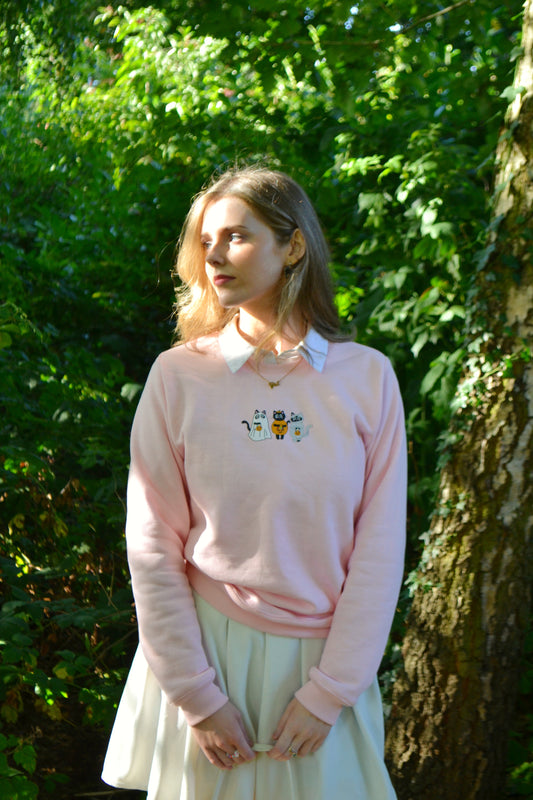 Baby Pink Cat O' Lantern Sweatshirt - Halloween
