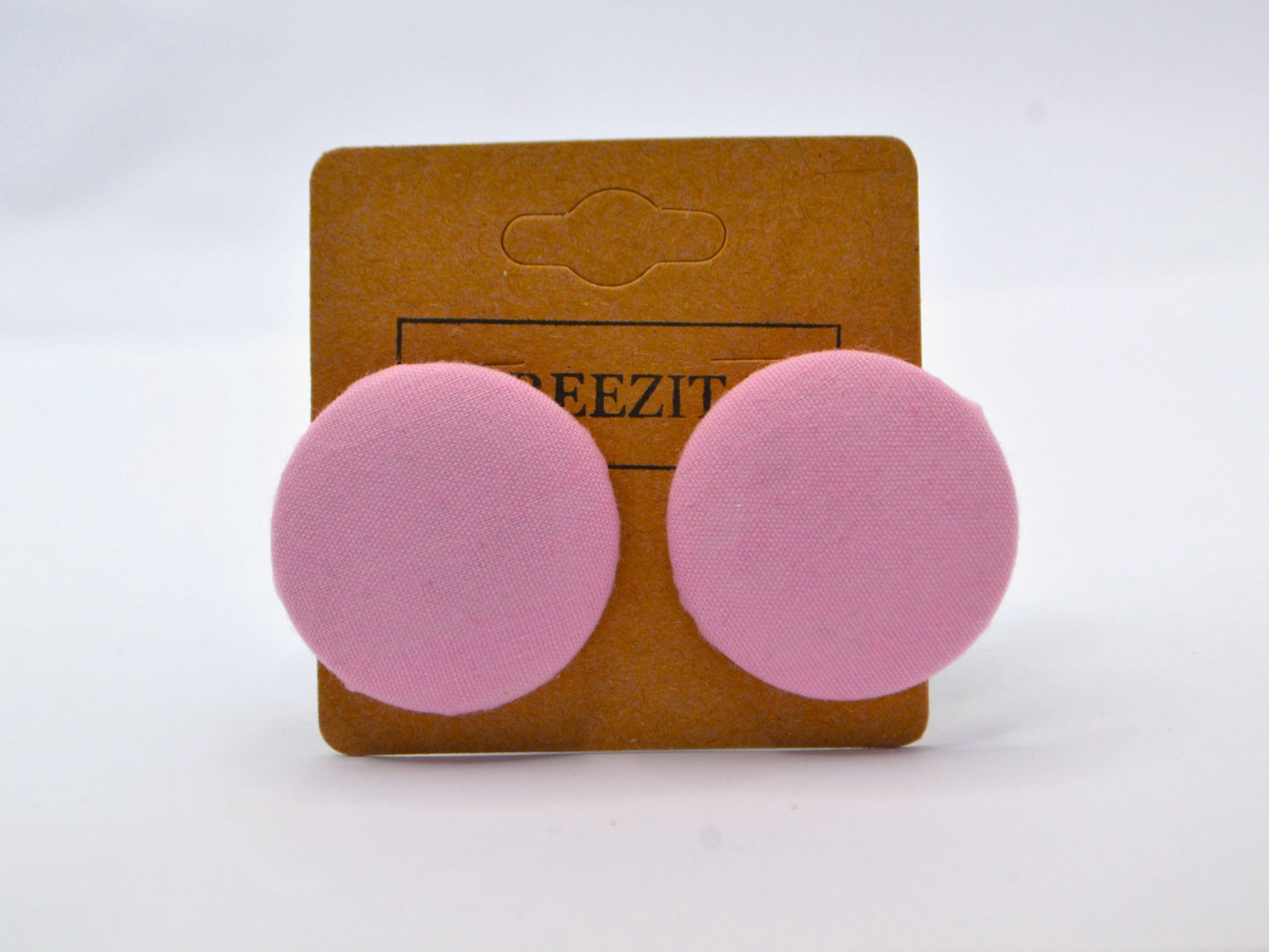 Pink Button Earrings