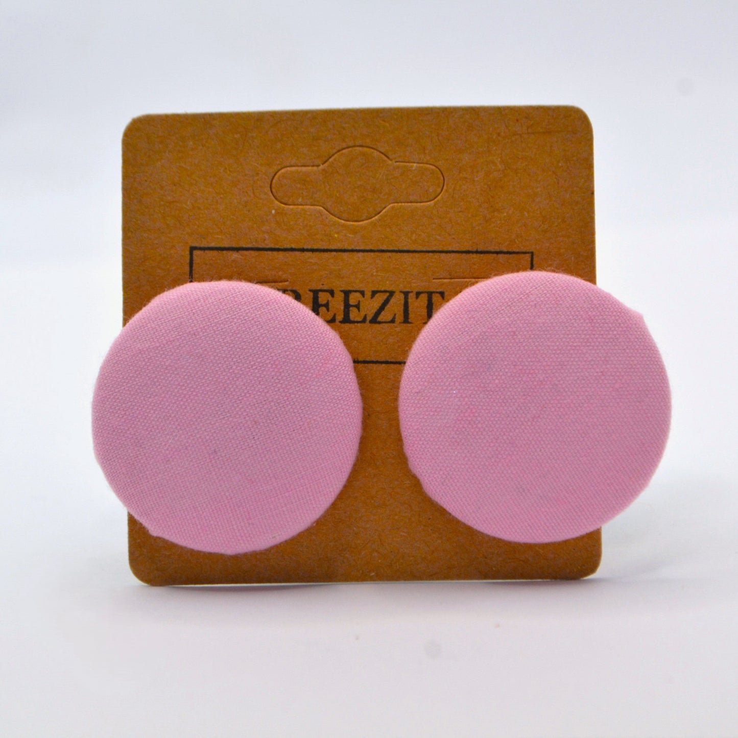 Pink Button Earrings