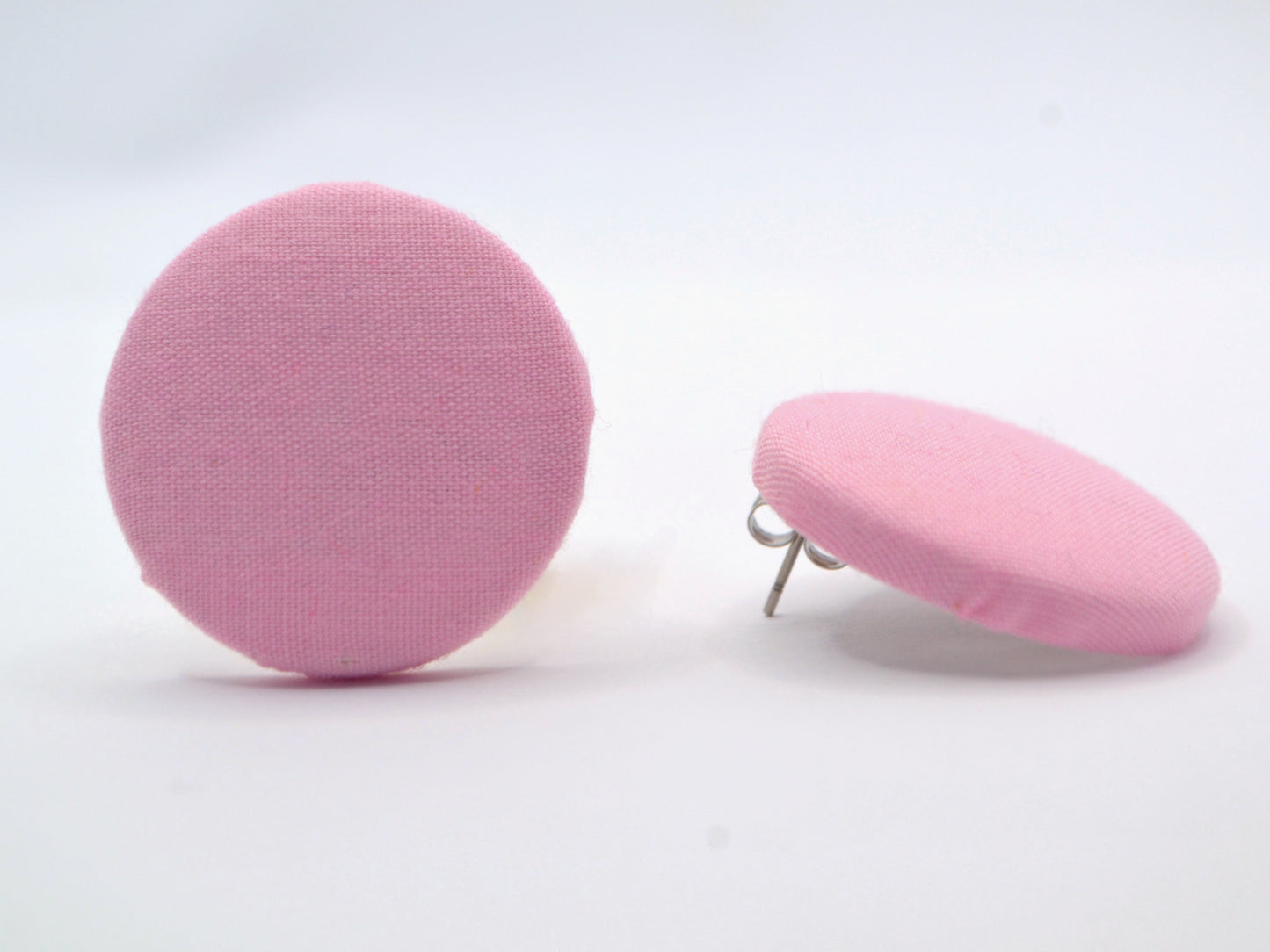 Pink Button Earrings