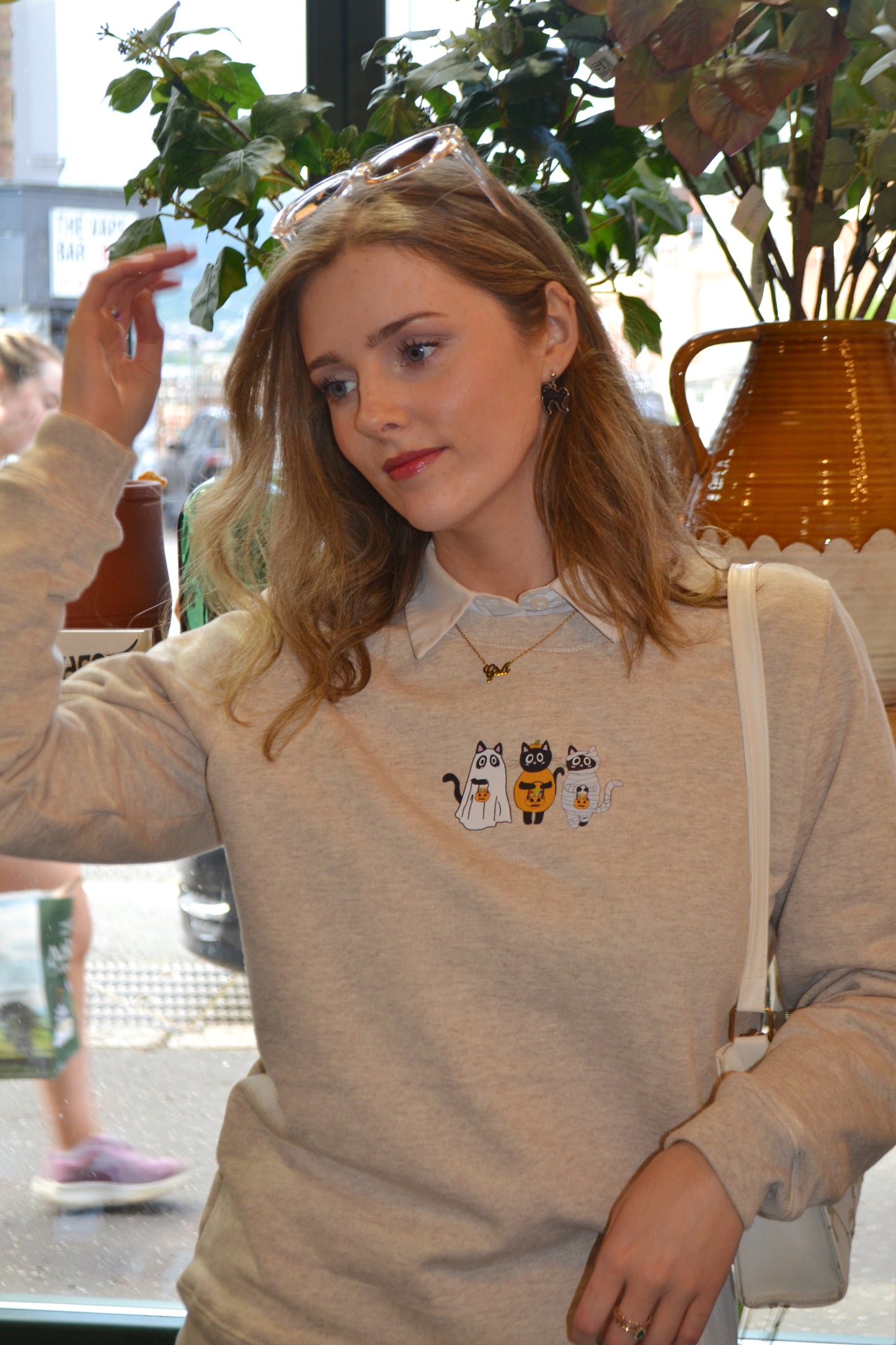 Stone Cat O' Lantern Sweatshirt - Halloween