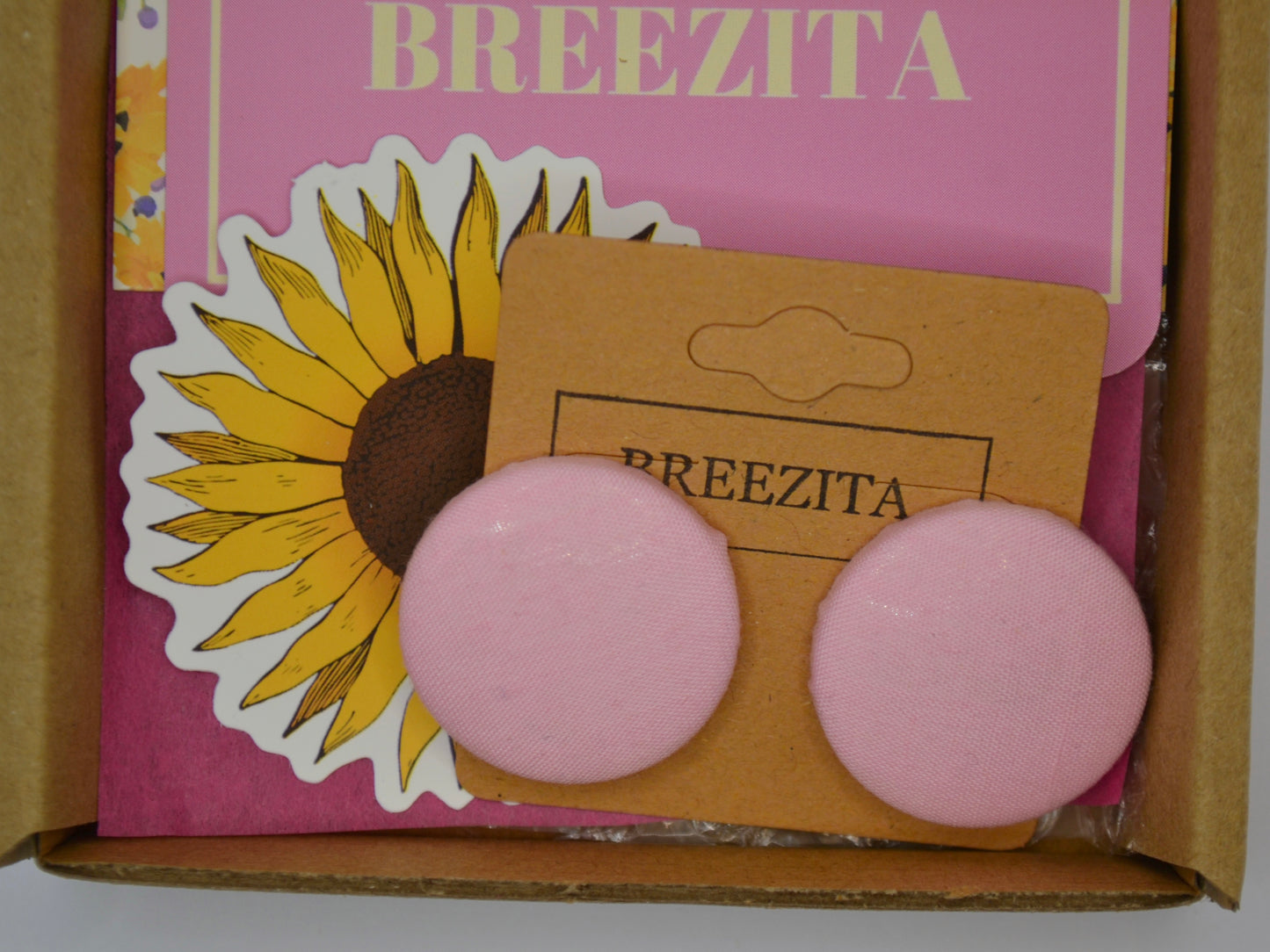 Pink Button Earrings