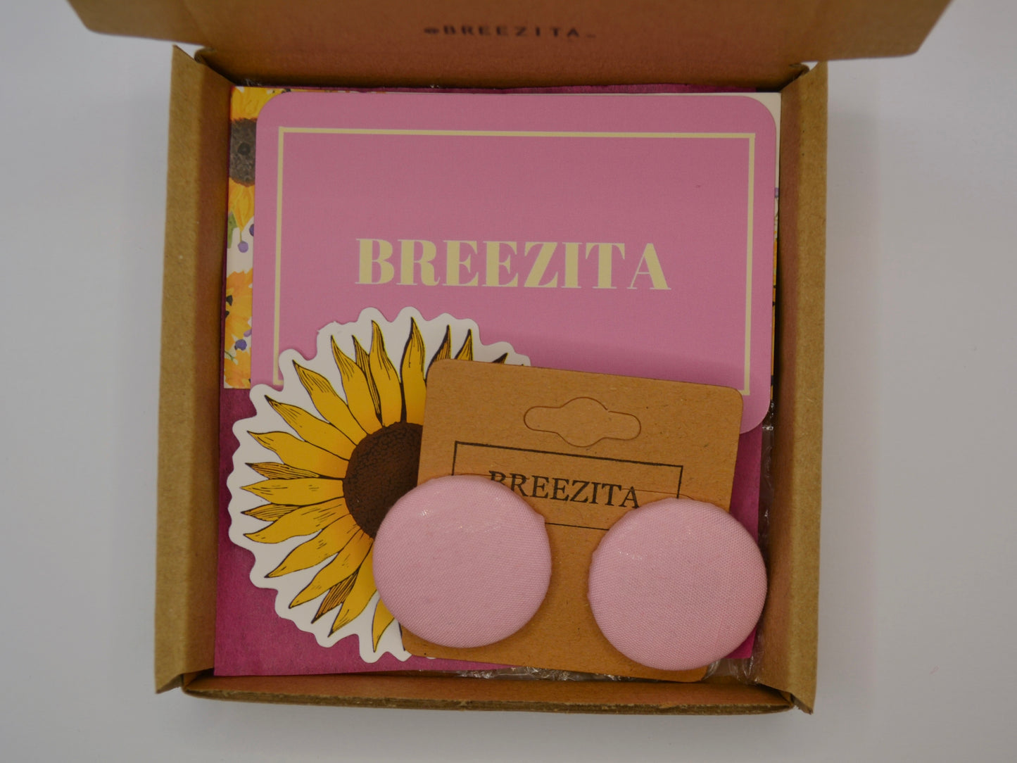 Pink Button Earrings
