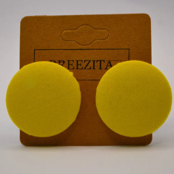 Yellow Button Earrings