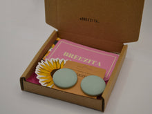 Load image into Gallery viewer, Mint Green Button Earrings