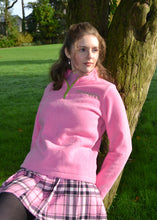 Load image into Gallery viewer, Pink Breezita Quarter Zip - Green Zip