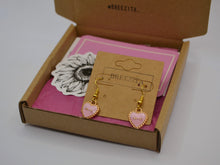 Load image into Gallery viewer, Pink Love Heart Hook Earrings - Valentines