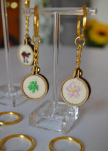 Load image into Gallery viewer, Breezita Christmas Bauble: Handmade Robin &amp; Sláinte Earrings with Surprise Embroidery Hoop Keyring