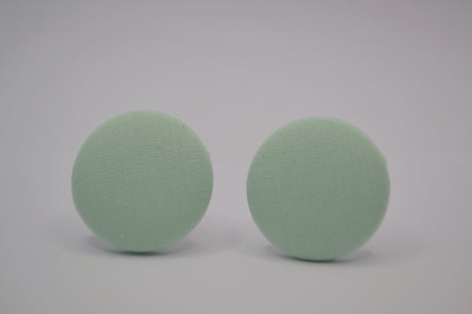Mint Button Earrings