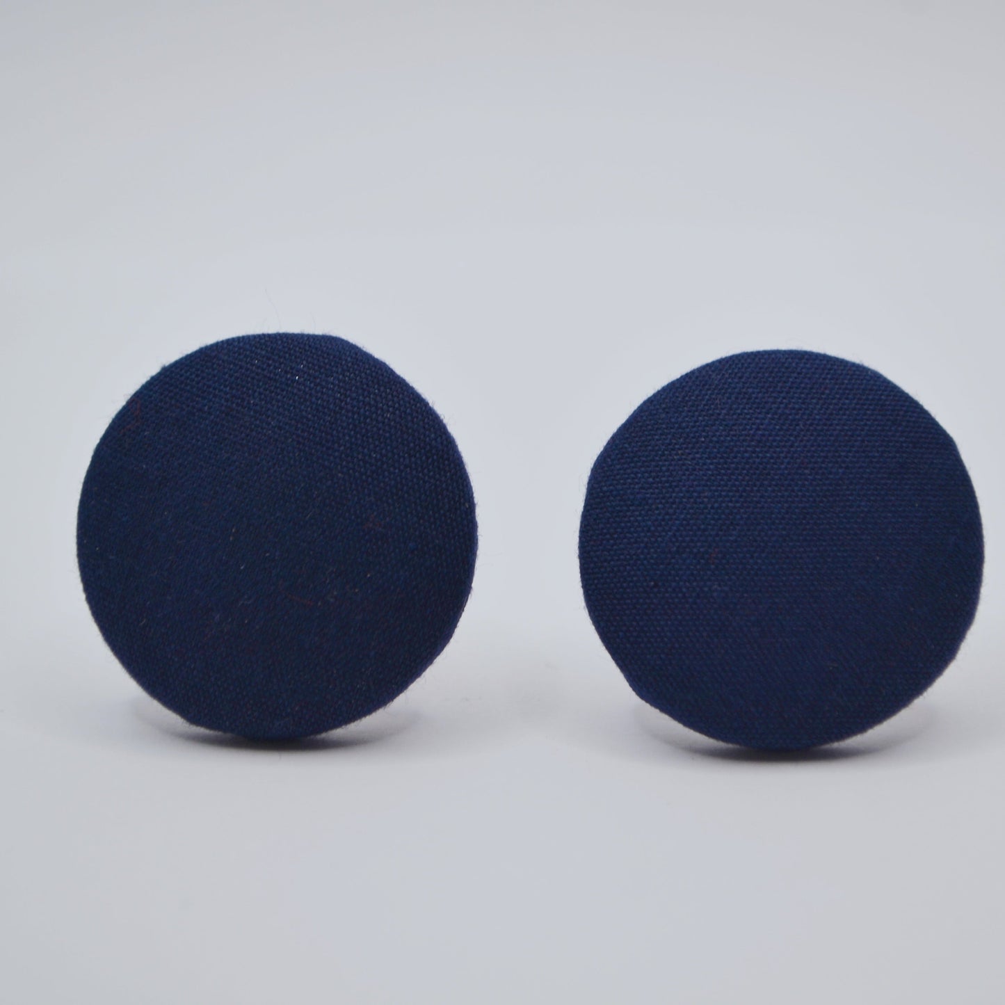 Navy Button Earrings - Studs and Clip-ons