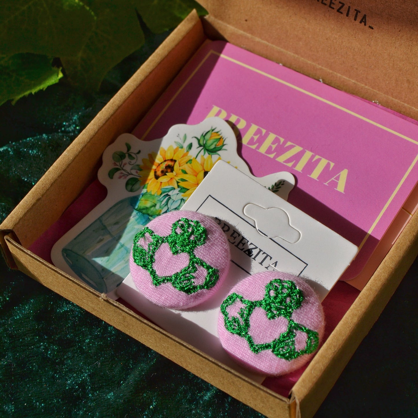 Pink Claddagh Button Earrings - Studs & Clip-Ons