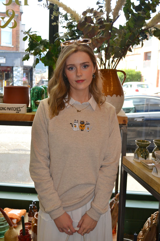 Stone Cat O' Lantern Sweatshirt - Halloween