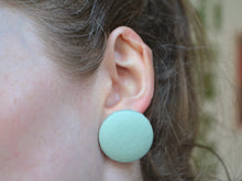 Load image into Gallery viewer, Mint Green Button Earrings