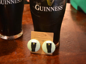 Guinness Button Earrings - Sage Green