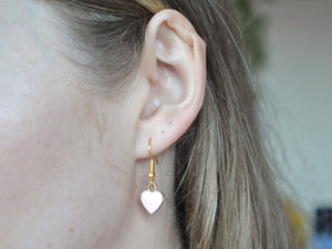 Pink Heart Hook Earrings - Valentines