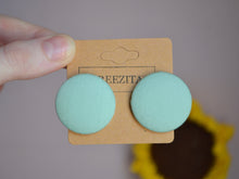 Load image into Gallery viewer, Mint Green Button Earrings