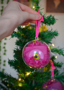 Breezita Christmas Bauble: Handmade Robin & Sláinte Earrings with Surprise Embroidery Hoop Keyring