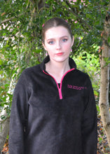 Load image into Gallery viewer, Black Breezita Quarter Zip - Cerise Zip