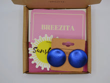 Load image into Gallery viewer, Royal Blue Foil Button Earrings