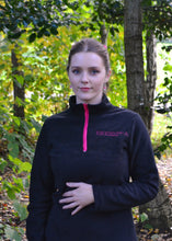 Load image into Gallery viewer, Black Breezita Quarter Zip - Cerise Zip