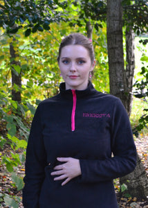 Black Breezita Quarter Zip - Cerise Zip