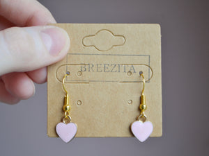 Pink Heart Hook Earrings - Valentines