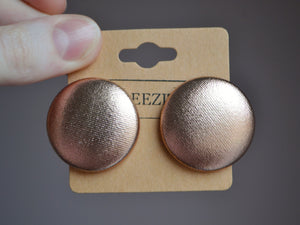 Rose Gold Foil Button Earrings