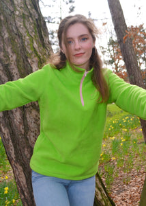 Green Breezita Quarter Zip - Pink Zip