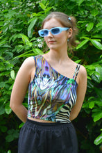 Load image into Gallery viewer, Wild Harmony Asymmetrical Top - Animal Print One Shoulder Top With Staps