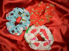 Load image into Gallery viewer, Christmas Scrunchies Ensemble: Deck Your Hair | Artisan Christmas Scrunchies bundle