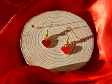 Load image into Gallery viewer, Red Heart Hook Earrings - Valentines