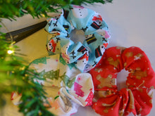 Load image into Gallery viewer, Christmas Scrunchies Ensemble: Deck Your Hair | Artisan Christmas Scrunchies bundle