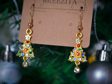 Load image into Gallery viewer, Gold Christmas Tree Hook Earrings - Christmas