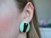 Load image into Gallery viewer, Guinness Button Earrings - Sage Green