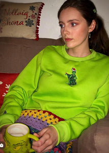 Stealing Christmas Sweatshirt: Lime Green Christmas Jumper