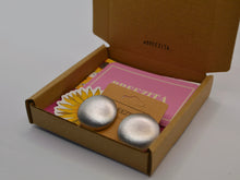 Load image into Gallery viewer, Silver Foil Button Earrings