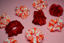 Load image into Gallery viewer, Handmade Red Scrunchy Bundle: Heart Hair Accessories