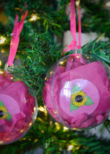 Load image into Gallery viewer, Breezita Christmas Bauble: Handmade Robin &amp; Sláinte Earrings with Surprise Embroidery Hoop Keyring