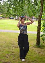 Load image into Gallery viewer, Wild Harmony Asymmetrical Top - Animal Print One Shoulder Top With Staps