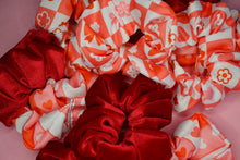 Load image into Gallery viewer, Handmade Red Scrunchy Bundle: Heart Hair Accessories