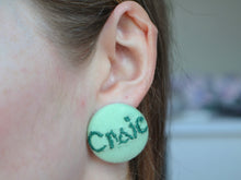 Load image into Gallery viewer, Irish Craic Button Earrings - Sage Green