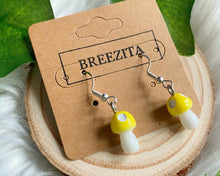 Load image into Gallery viewer, Yellow Mushroom Hook Earrings