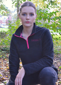 Black Breezita Quarter Zip - Cerise Zip