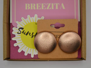 Rose Gold Foil Button Earrings