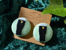 Load image into Gallery viewer, Guinness Button Earrings - Sage Green