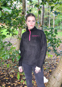 Black Breezita Quarter Zip - Cerise Zip