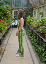 Load image into Gallery viewer, Wild Python Flared Trousers - Green Snake Skin Print Trousers Two Piece Outfit