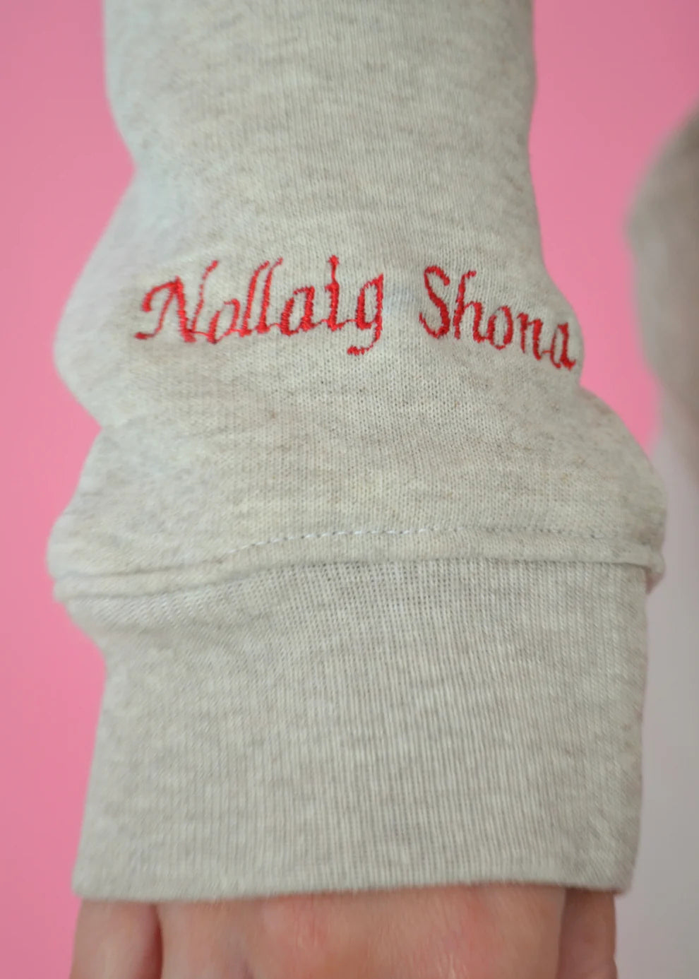 Christmas Cat Sweatshirt with Nollaig Shona Sleeve