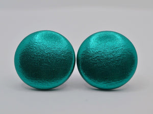 Black Foil Button Earrings